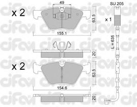 CIFAM 822-557-5K Brake Pad Set, disc brake